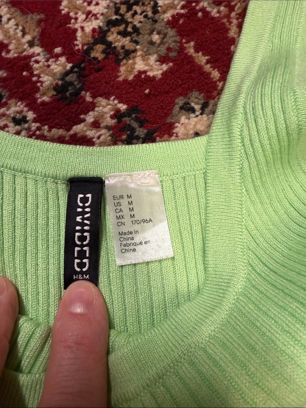 Divided Neon Lime Ribbed Tank - Picture 2 of 2